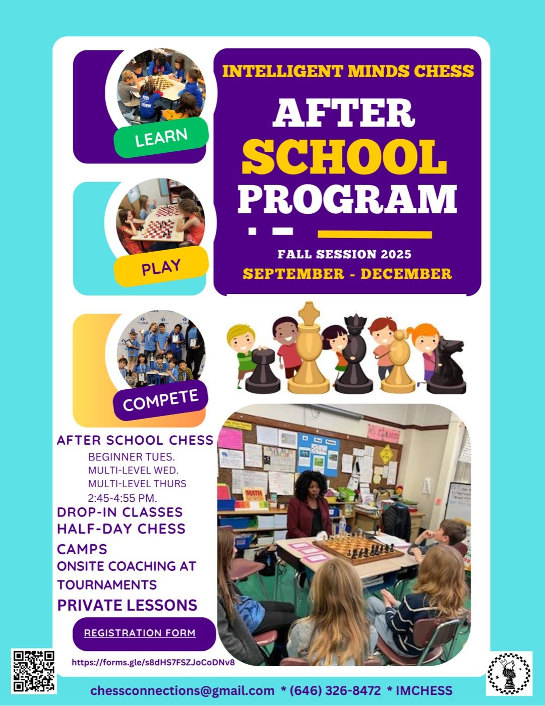 Intelligent Minds Chess program flyer