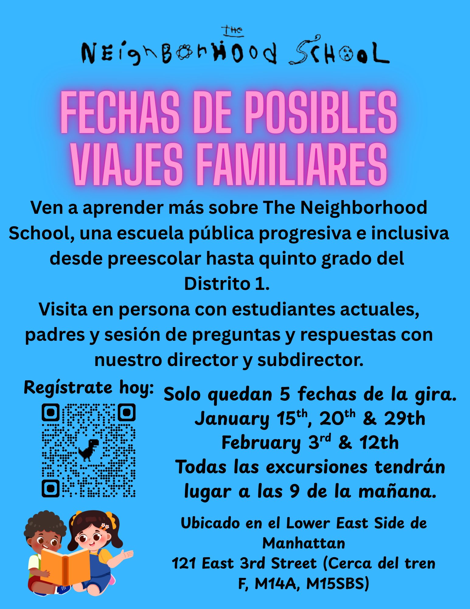 TNS School Tour Dates — updated schedule in Spanish