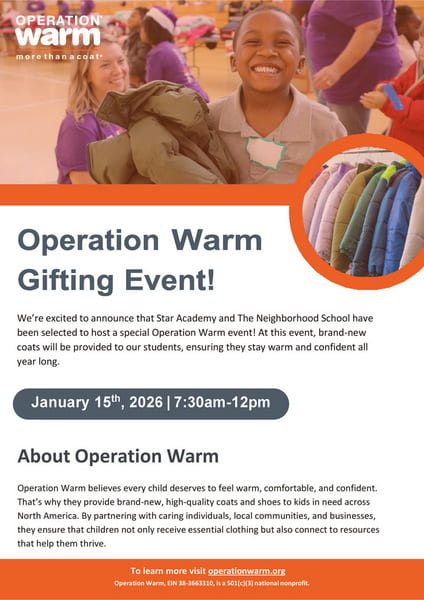 Operation Warm coat drive event flyer
