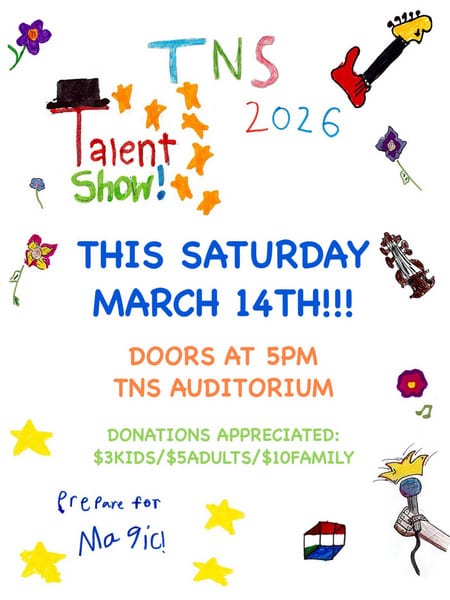 TNS Annual Talent Show 2026 flyer