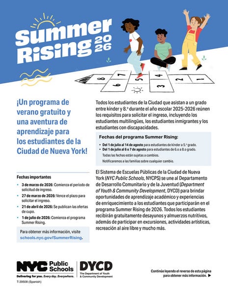 Summer Rising 2026 application flyer